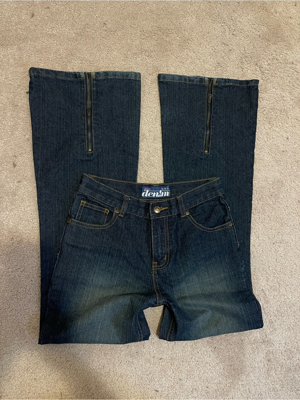 Siblings Denim Women's Dark Blue Bootcut Jeans with Ankle Zippers